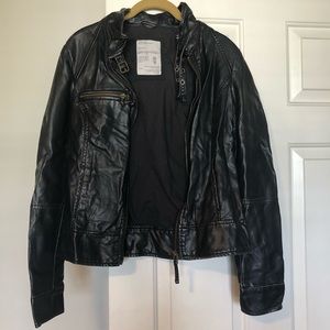 Aeropostale Black Faux Leather Jacket